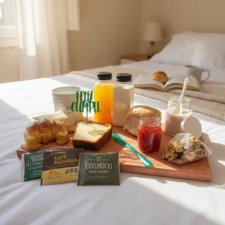 Box Desayuno Premium – Croissant, exprimido, yogurt, taza personalizada y más