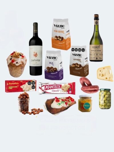 Caja navideña premium de 14 productos Enjoy a Picar con vinos, sidra, pan dulce y delicias gourmet