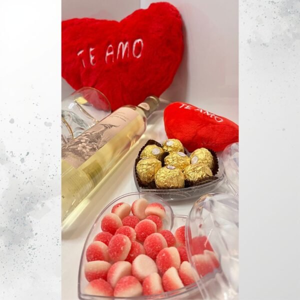 BOX-ROMÁNTICO-CON-VINO-SAN VALENTÍN-vista cerca Box San Valentín con Vino 🍷 Regalo Romántico Premium con Copas + Bombones | Envíos 14/2