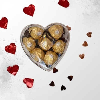 Nuestro Corazón de Bombones estilo Ferrero es el detalle ideal para sorprender con elegancia, dulzura y romanticismo. Perfecto para quienes saben que los gestos simples… también enamoran.
