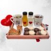 Desayuno San Valentín Romántico con Tazas, Dulces y Bandeja | Regalo Sorpresa