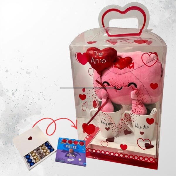 Box Romántico “Amor Dulce” – Peluche + Tazas + Regalo San Valentín